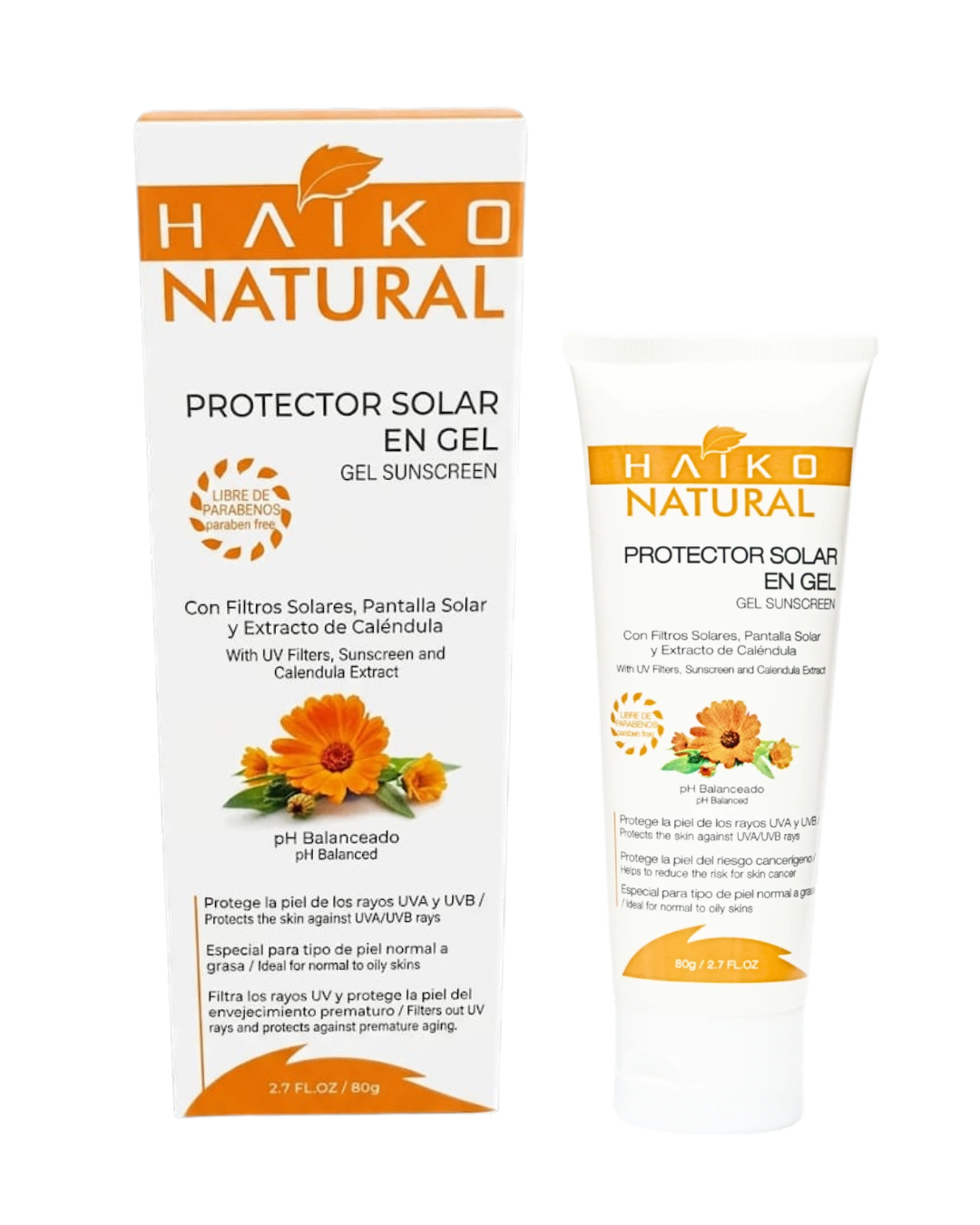 Protector solar EN GEL con extracto de caléndula - HAIKO
